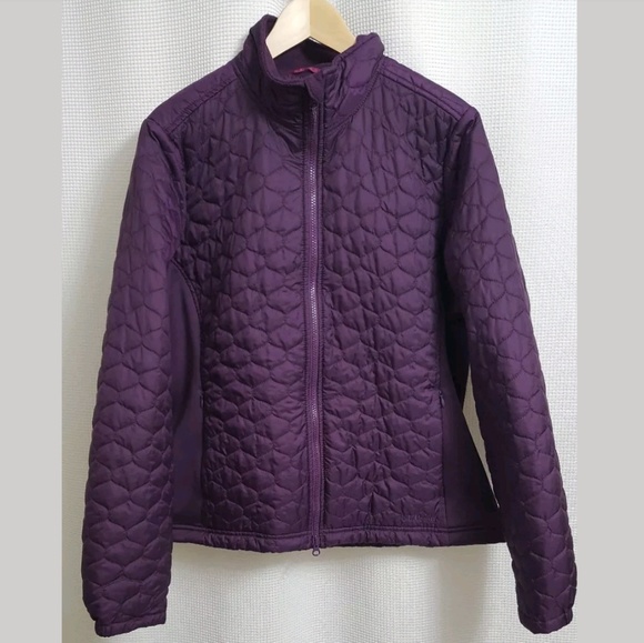 plum quilted jacket